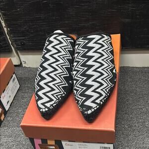 NWT Missoni Women;s Black White Zigzag Espadrille Loafers Shoes Size 40 US 10